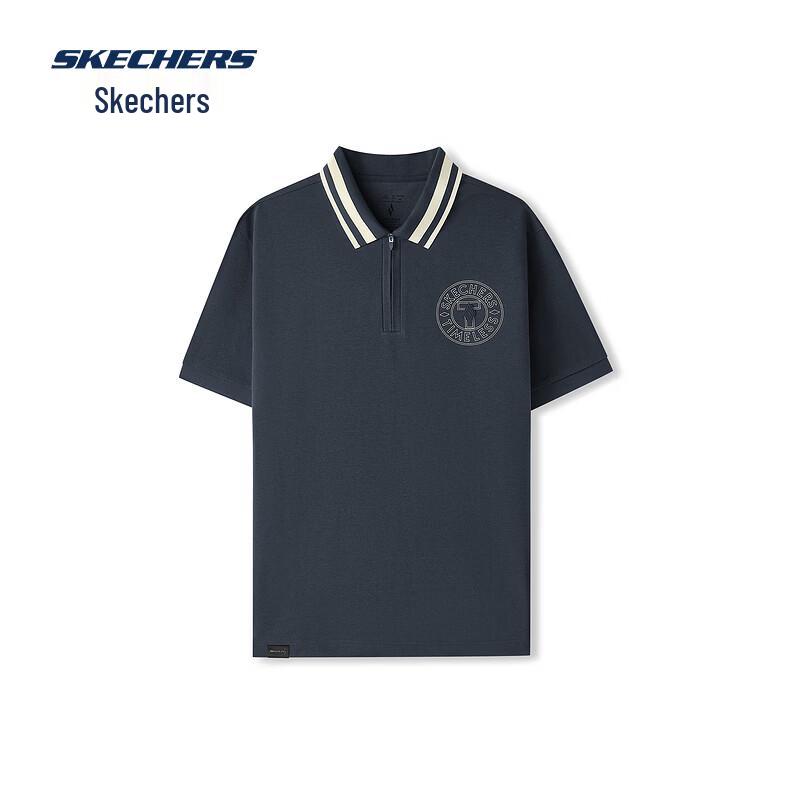 

Skechers Men s L226M040 Loose-Fit Knit Polo Shirt M