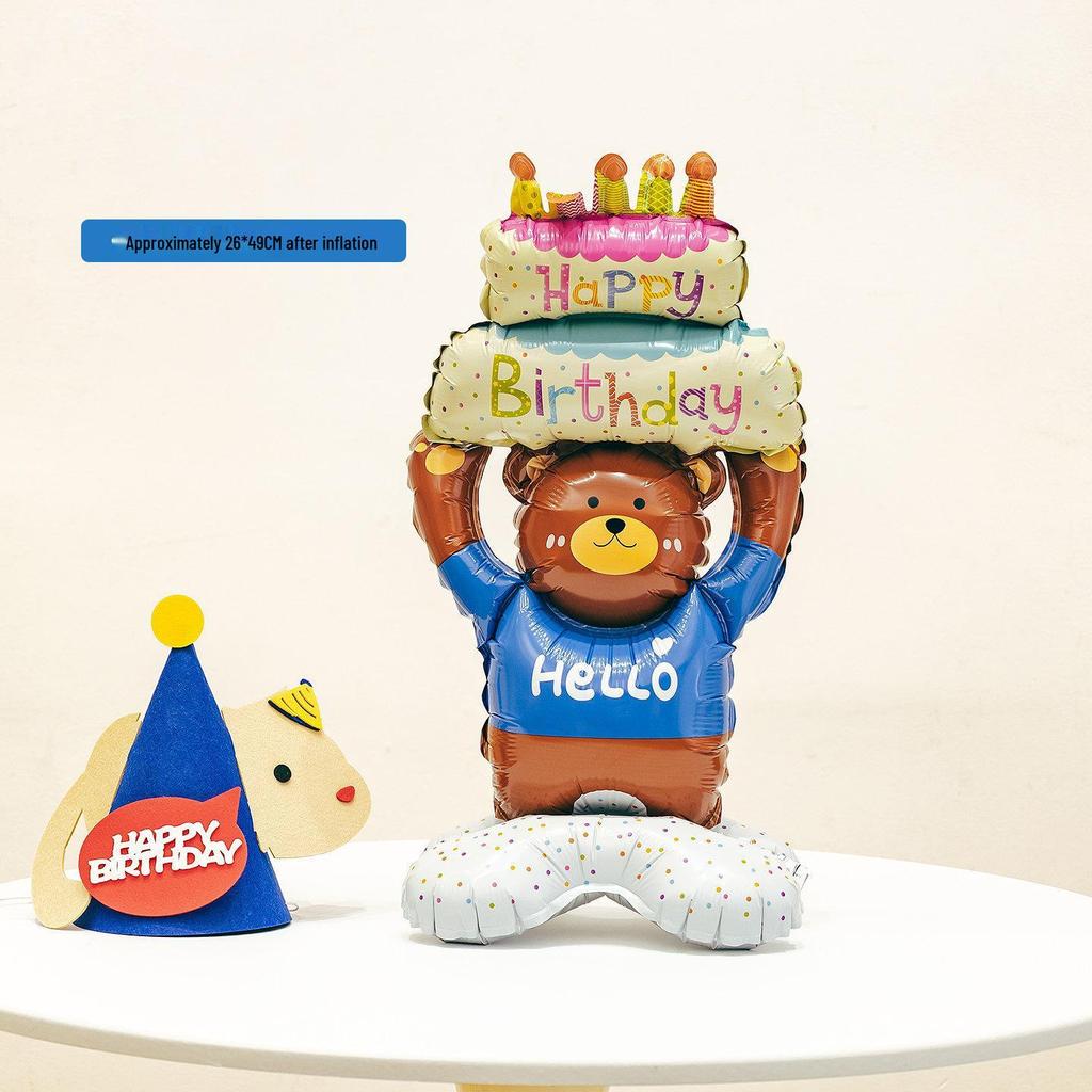 Children's Day Animal Balloon Hat First Birthday Photo Props & Background Decoration
