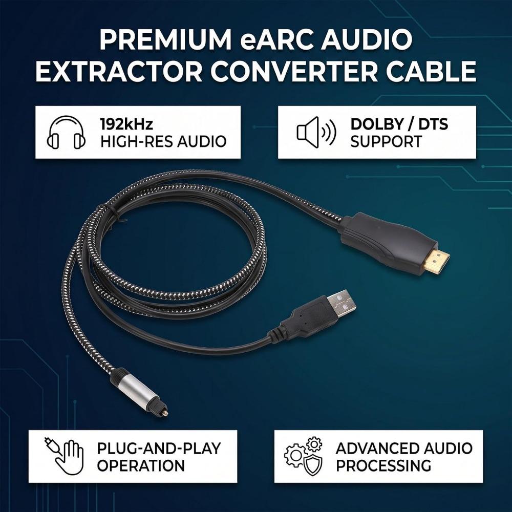 Plug and Play eARC ARC to Optical Converter Optical Audio Adapter  Soundbar Connection