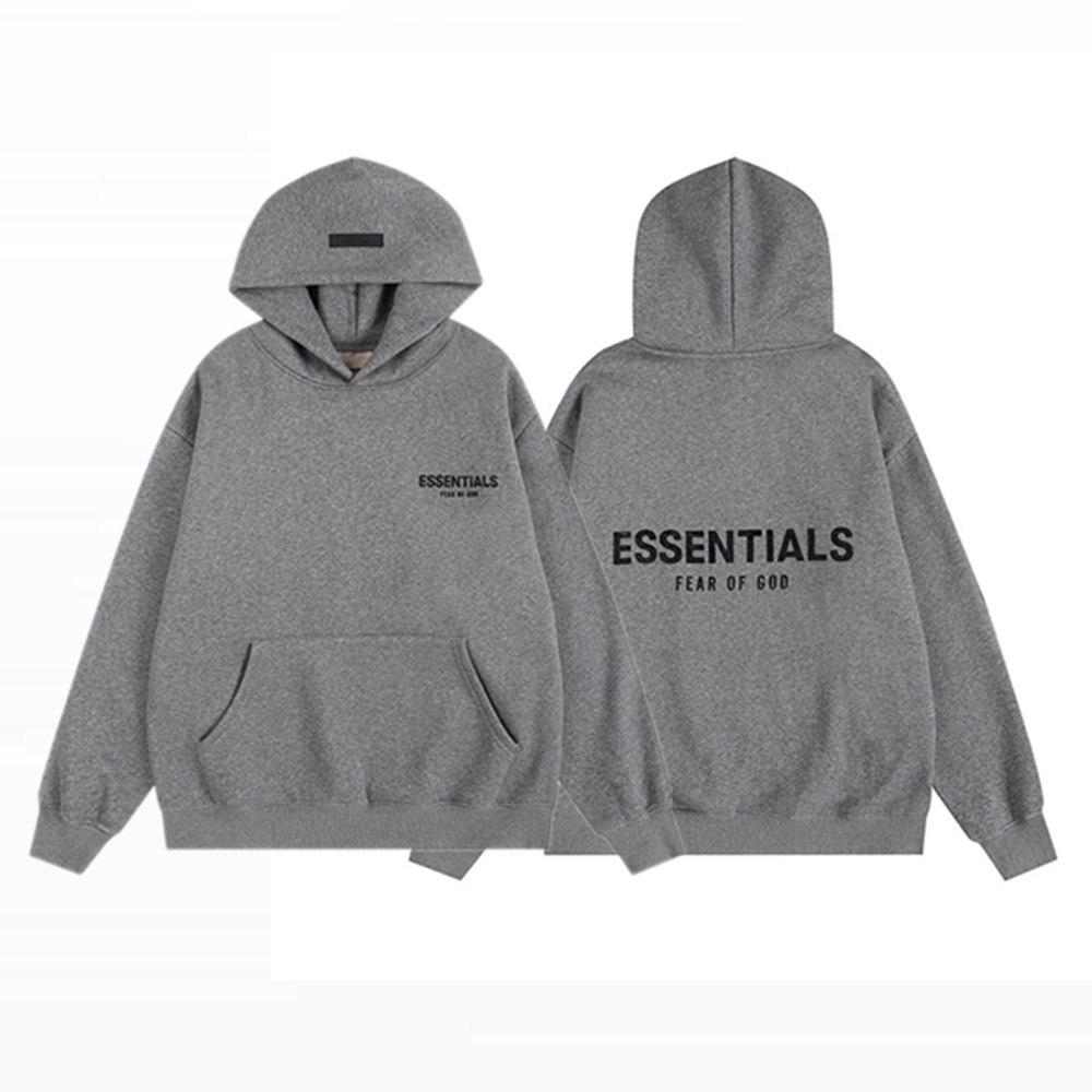 Herbst/Winter Unisex FOG ESSENTIALS Beflockter Hoodie Sweatshirt – Paar Lockerer Schnitt mit Plus Samt