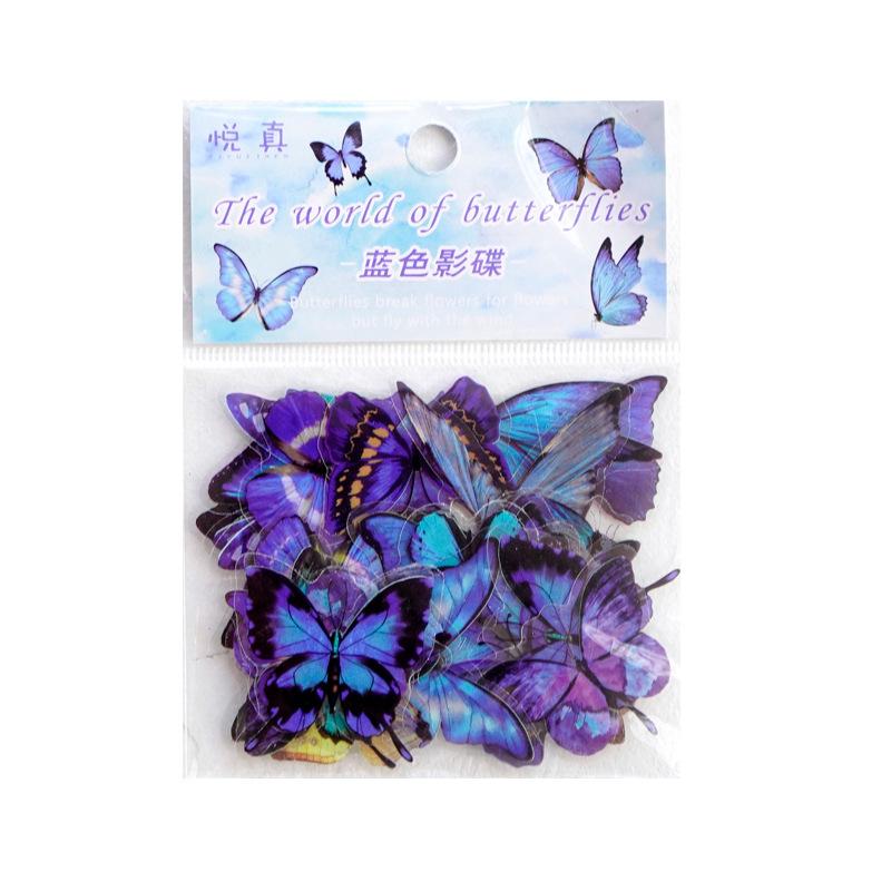 Colorful Butterfly PET Stickers - 40pcs Vibrant Decals for Journal & Scrapbooking