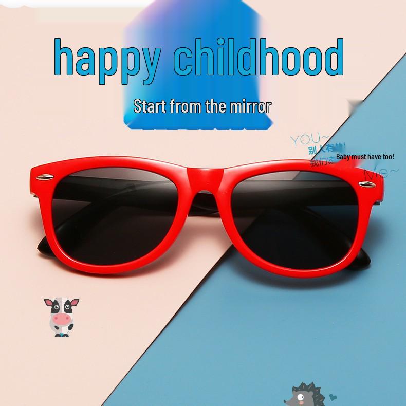 Anti-UV Color Block Children's Sunglasses: Trendy, Cute, Comfortable, Windproof & Sandproof for Boys and Girls