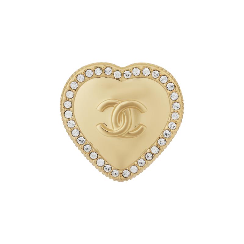 CHANEL 24P Earrings Love Hollow Braided Double C - Earrings Women's