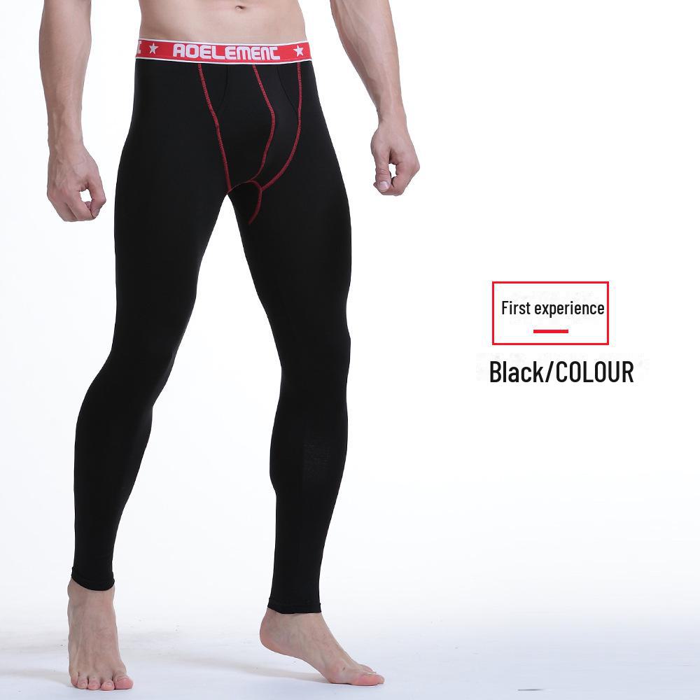 Men's Autumn/Winter Thermal Bullet-Style Leggings - Slim Fit, Mid-Aged To Young Adult
