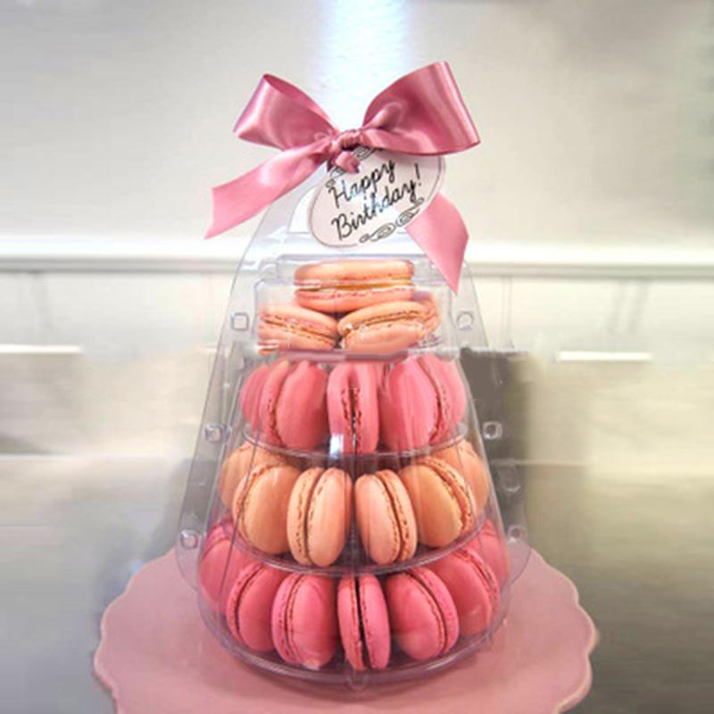 Display Rack Wedding Birthday 260*210mm High Quality 4 Tiers Macaroon Display Stand Stand Clear Round Macaroon Tower