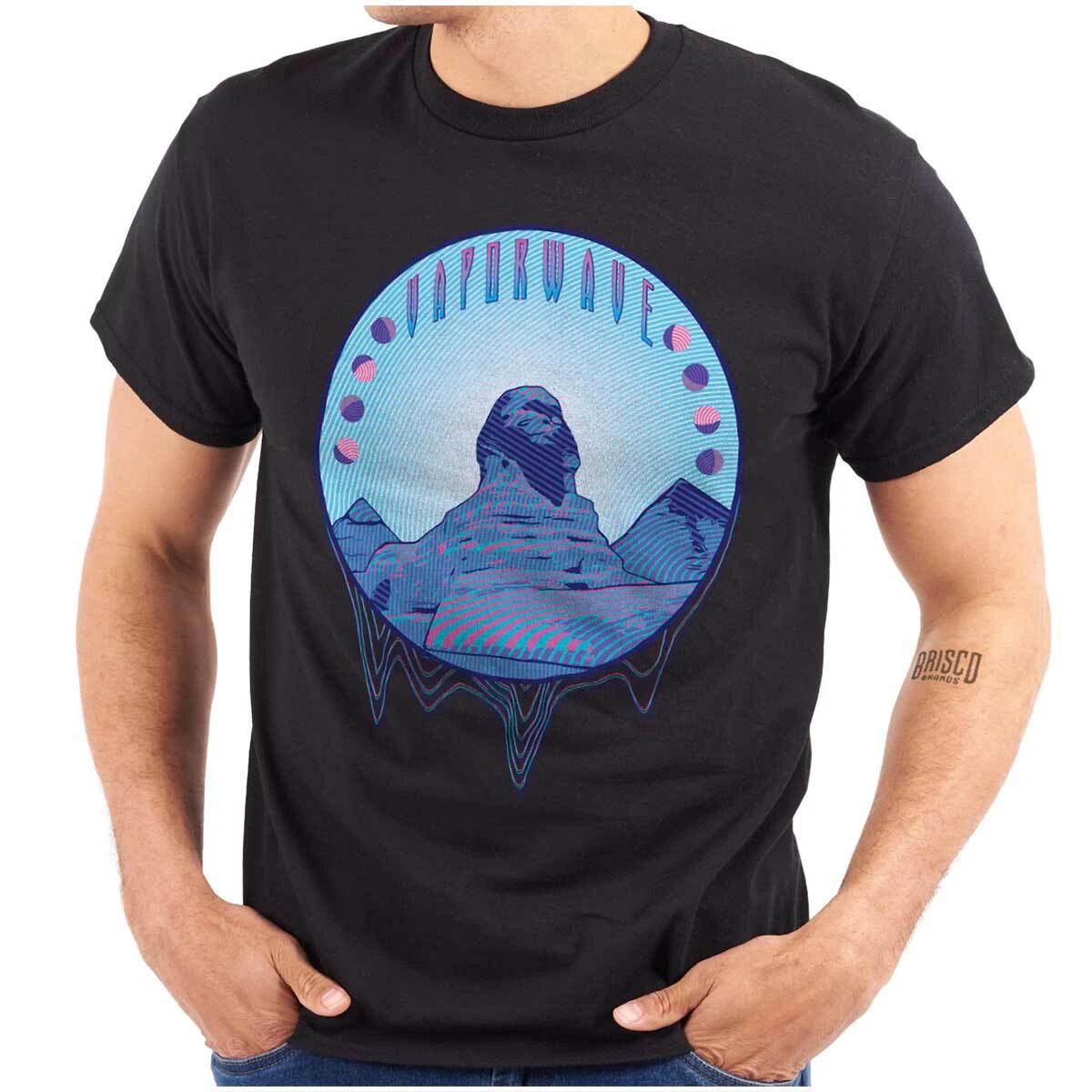 Cool Vaporwave Egyptian Sphinx Sculpture Womens or Mens Crewneck T Shirt Tee S