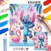 Stitch Flamingo Beach Tropical Oil Paint Art Painting Kit Oil Paint Dots Home Wall Decor