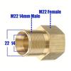 Pressure Washer Coupler M22 14/15mm Male Thread To M22 Female Brass Fitting Hose To Hose Connection Metric Pipe To Gun Adapter
