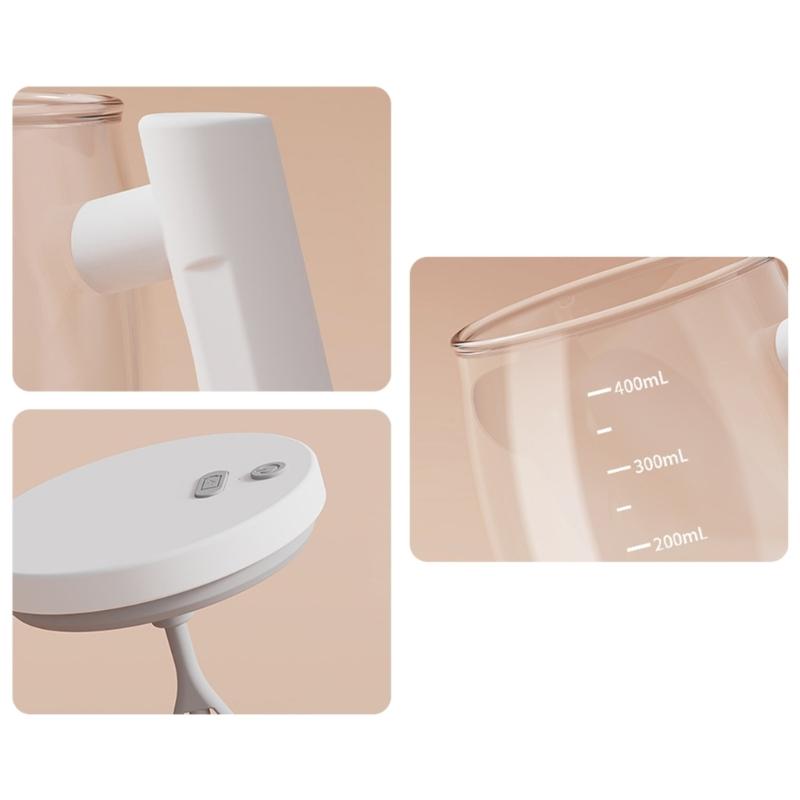 Glass Electric Automatic Stirring Mug 400ml with Lid and Handle for Coffee Milk Powder Mixing Portable Drink Mixer