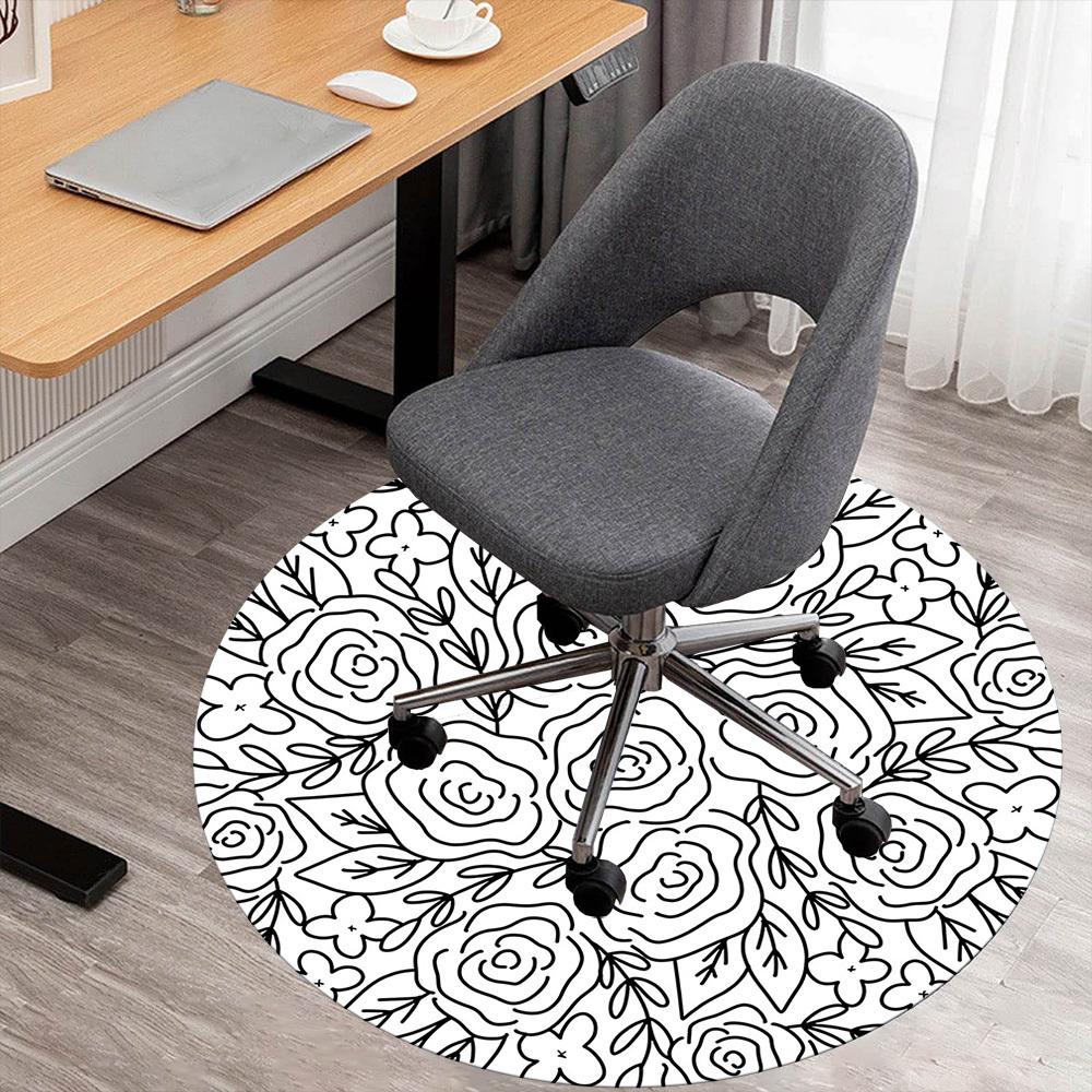 

1pc flower circle Round Chair mat Area Rug - Non-Slip, Floor Mat for Office, Bedroom, and Indoor Decor c1118117 80cm by 80cm