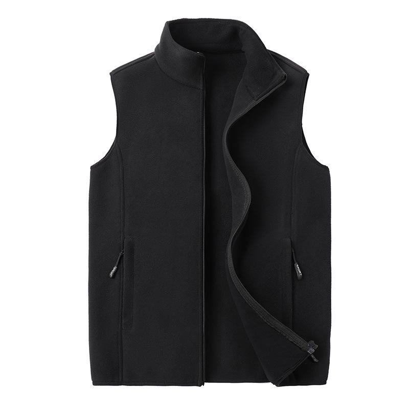 Men's Plus Size Fleece Vest - Sleeveless Outdoor Jacket for Spring & Autumn