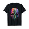 Colorful Melting Skull Art Halloween T Shirt Vintage Washed Stylish Stretched Homme Unisex Versatile Comfortable