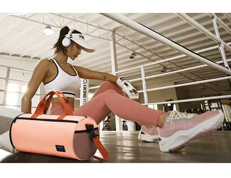 Cross-border Cylinder Bag: Unisex Folding Tote, Travel Sports, Large Capacity, Water-Resistant Fitness Luggage