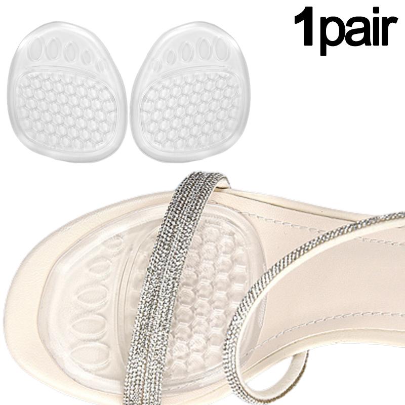 

4pcs Gel Anti-slip Stickers Forefoot Pad Women Silicone High Heels Pain Relief Insert Insoles Toe Cushion Foot Care Shoes Pads чорний
