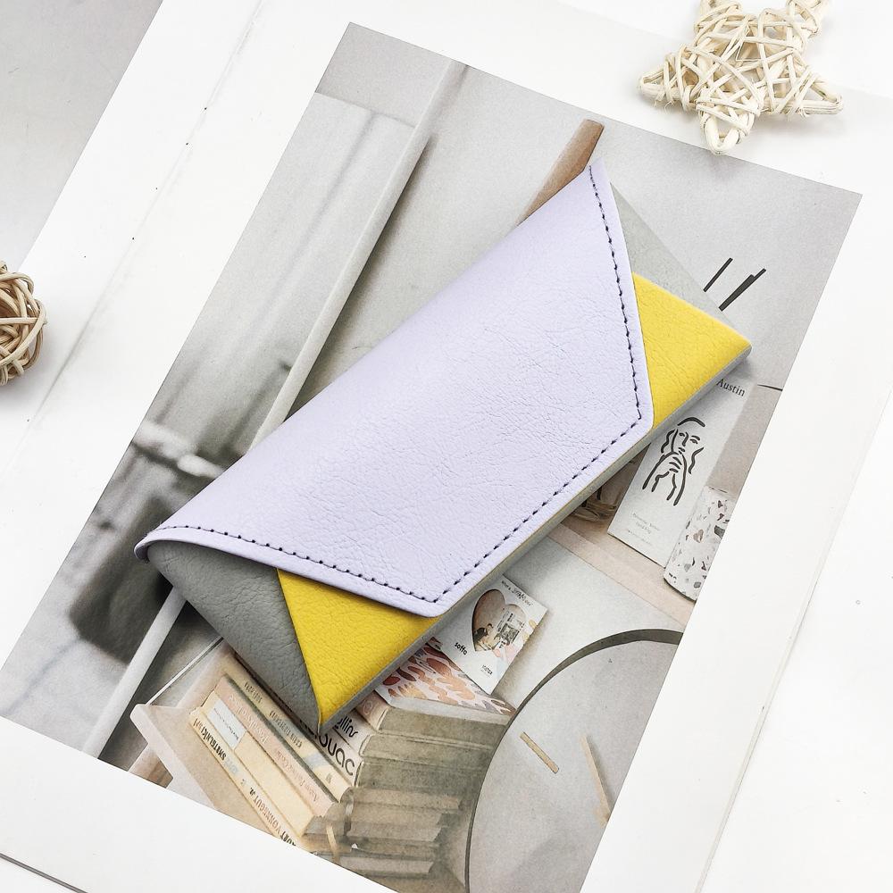 

High-End Retro Artistic Large Glasses Case - Handmade, Anti-Pressure, Color Block Design for Myopia & Sunglasses фіолетовий