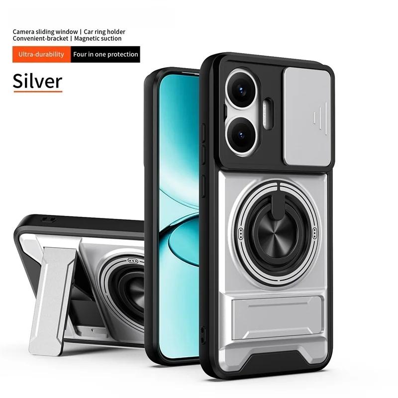 Für Xiao Poco F7 5G Hülle Rüstung Schiebbarer Kameraobjektivschutz Funda Für Poko Little F7 F 7 PocoF7 5G Magnetischer Ringständer Halter Abdeckung