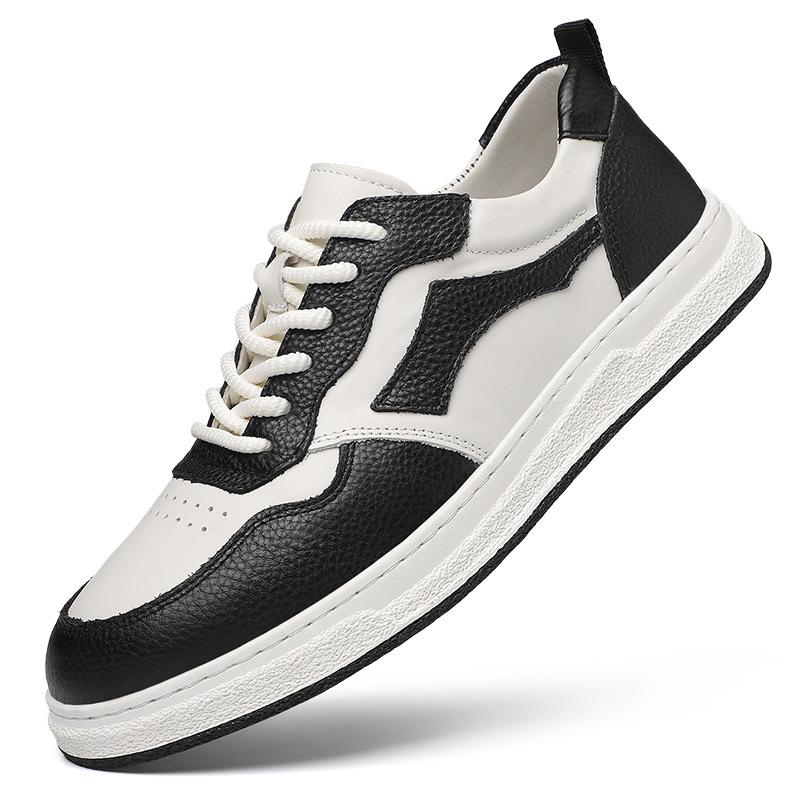 Deconstruction shoes ins niche versatile men's casual panda shoes Korean version tide white shoes soft sole personalized thick sole men's board