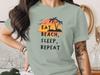 Eat Beach Sleep Repeat T-Shirt | Tropical Sunset Palm Tree Summer Tee