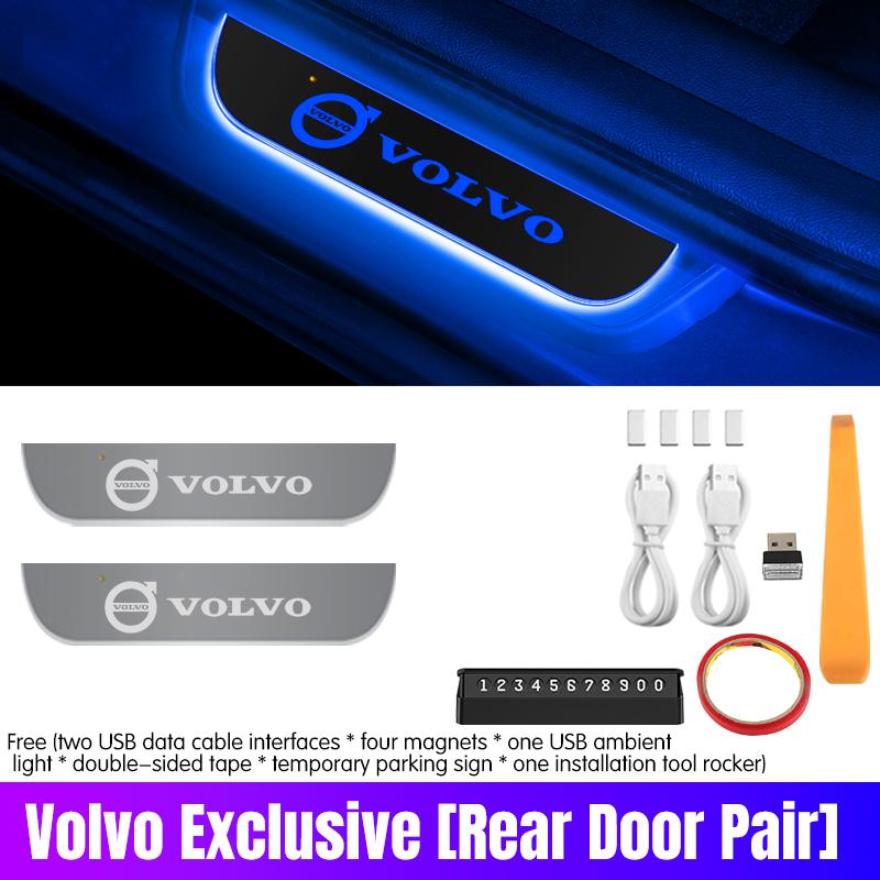 Nuovissimo Alimentazione USB LED Mobili Benvenuti Piastra Raschiaruota per Auto a Pedali Luci Davanzale Porta per Volvo XC90 V90 V60 XC60 V40 S80 S60 S90 C40