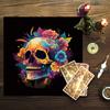 Fashion Skull Flower Tablecloth Colorful  Oil Resistant Decorative  Tapestry Home Decor Kitchen