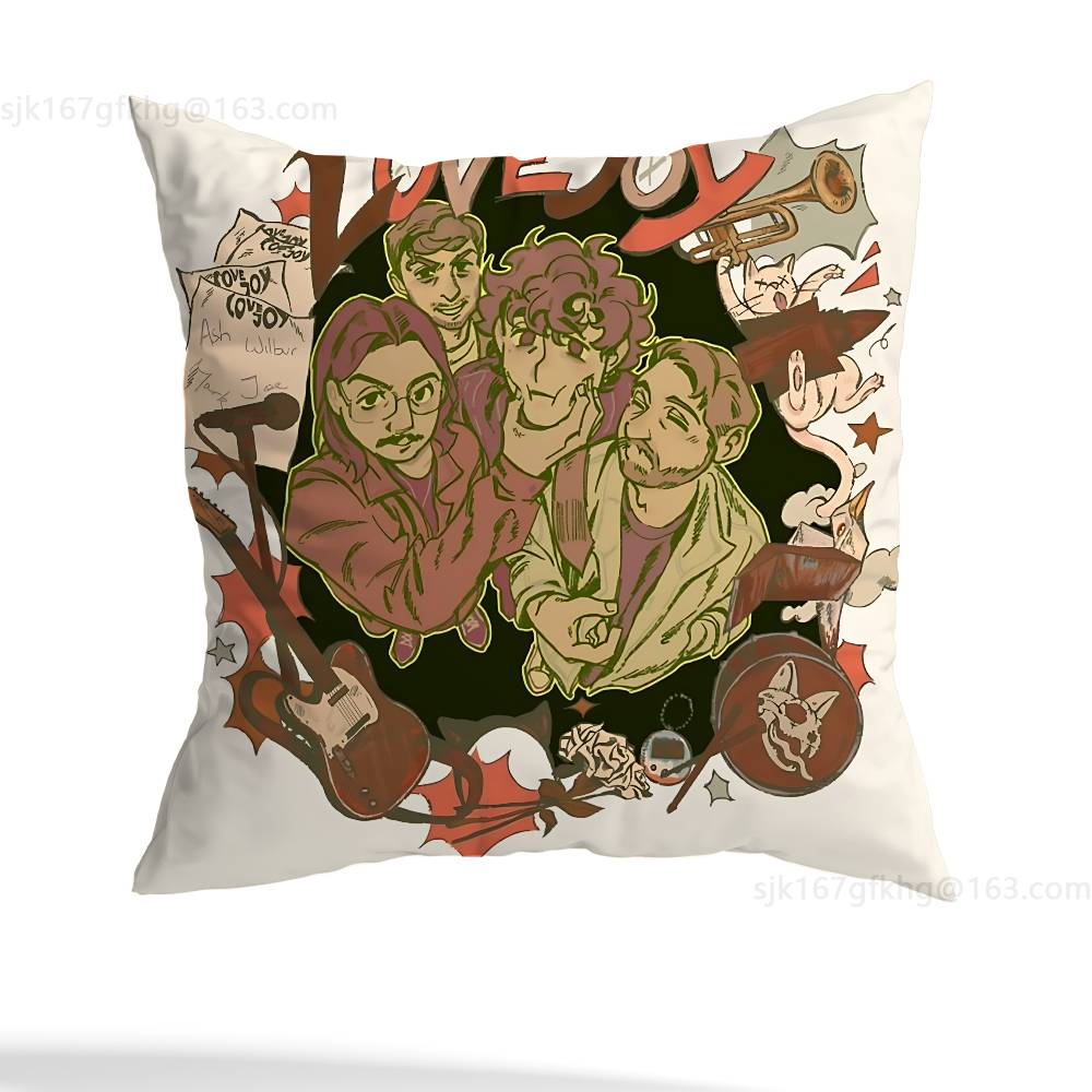 L-Lovejoy Wilbur Pillow Case Square Double-Sided Printing Short Plush Sofa Cushion Cover Bedroom Bedside Pillow