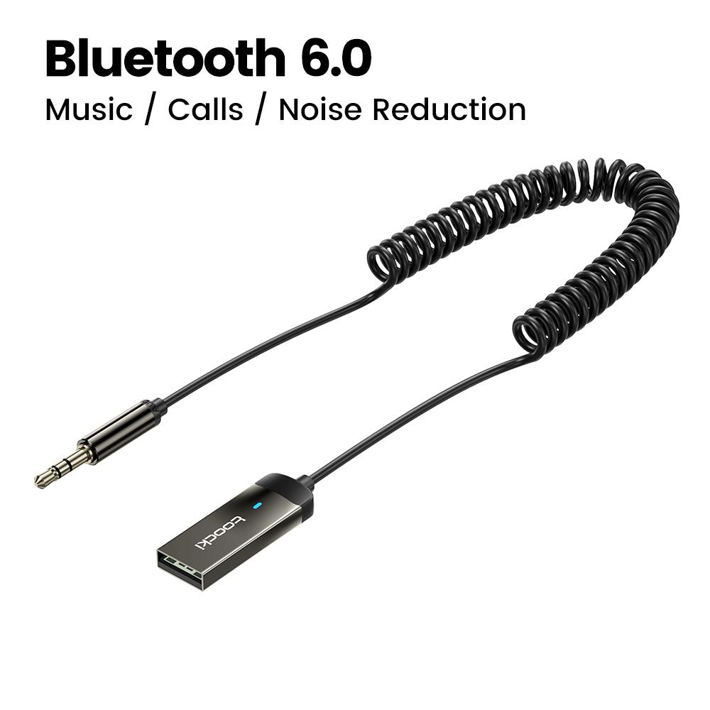Toocki Bluetooth 6.0 AUX Wireless Car Adapter 3.5mm Jack Audio Receiver Transmitter for Car Noise Cancelling Speaker Hands-Free 6