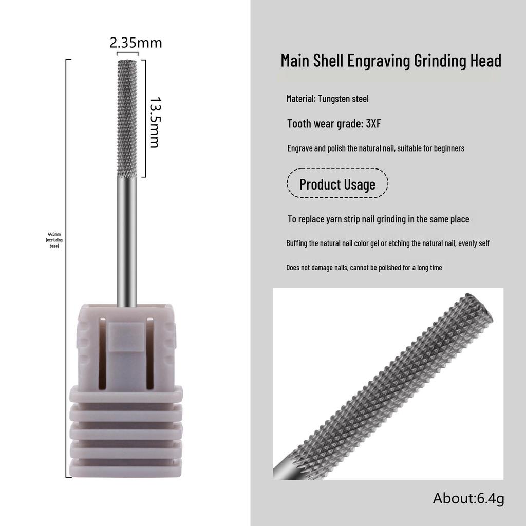 Russian Style Manicure Set: Tungsten Steel Grinding Heads for Gel Removal, Nail Carving, Grinding, and Cuticle Care.