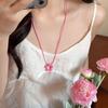 Blumenanhänger Halskette Hohlblumenanhänger Halskette mit verstellbarem Knoten Harzmaterial Perfekt für Hochzeit Dropship