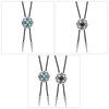American Bolo Tie Punk Necktie Vintage Metal Flower Petal Stone Cowboy Hat Pendant Western Necklace Costume Accessories