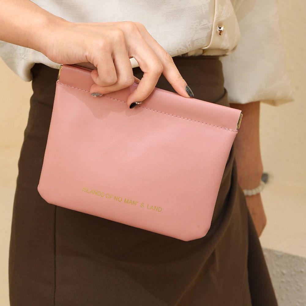 Letter Mini Self-closing Coin Purse Spring Bag Small Sunglasses Bag Holder  Outdoor