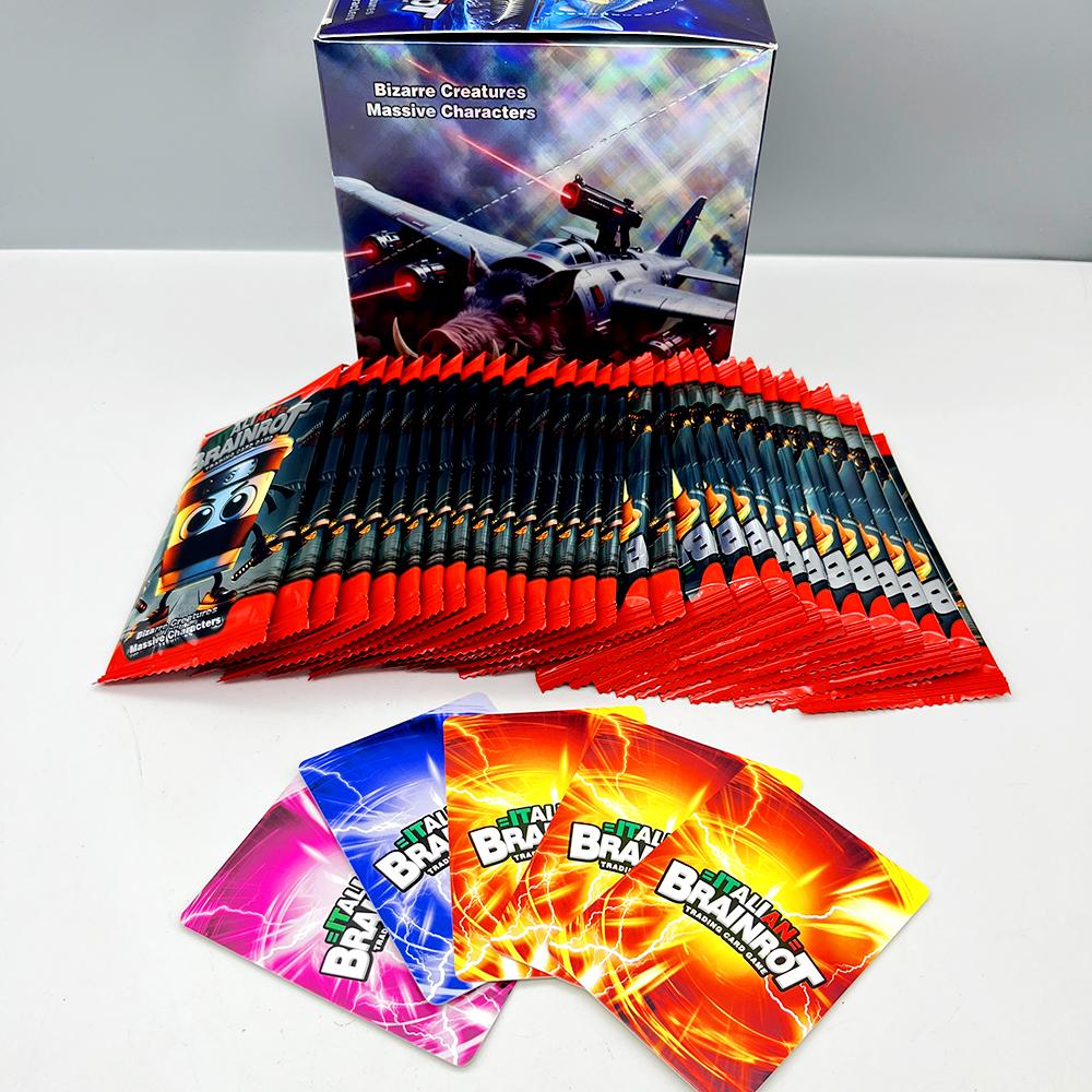 150Pcs Tralalero Tralala Italian Card Game Collection Anime Characters Flashcards Brainrot Set Educational Toys For Kids Party