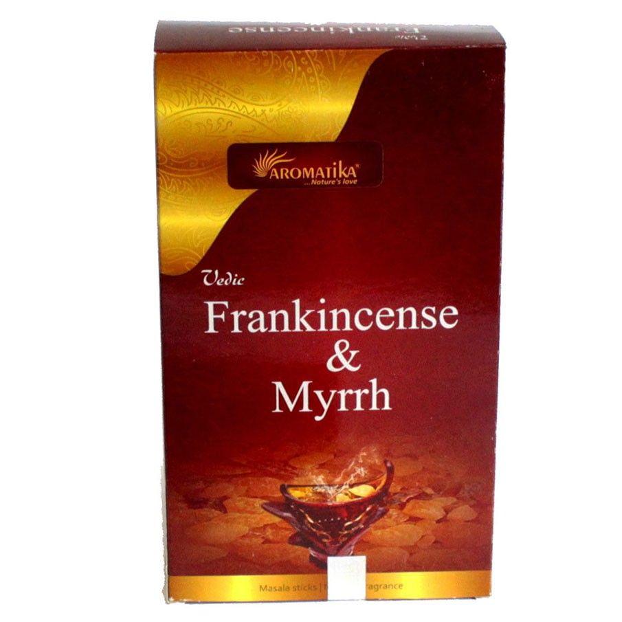 6x Frankincense and Myrrh Vedic Incense Sticks, 12 Count