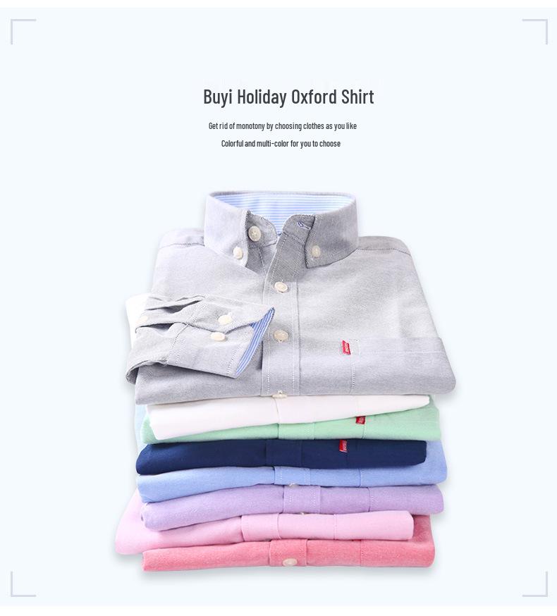 Trendy Korean-Style Striped Oxford Shirt for Young Men - Long & Short Sleeves Available