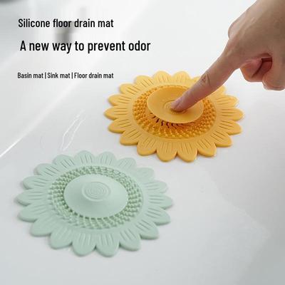 Sunflower Silicone Odor-Proof Sink & Floor Drain Hair Filter Mat
