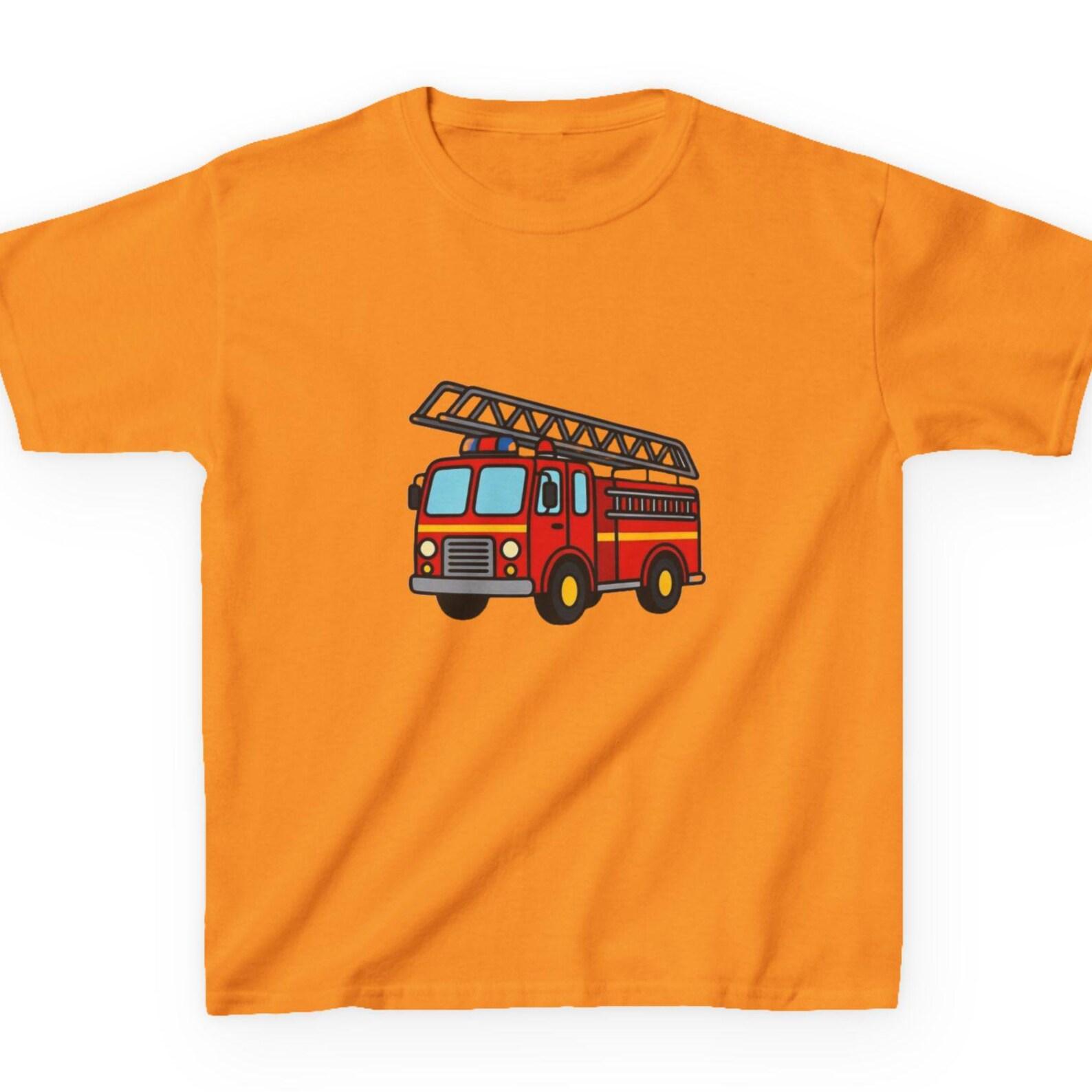 Red Fire Truck Kids T-Shirt | Little Firefighter Birthday Shirt | Fire Engine Party Youth Tee | Hero in Training Graphic Kids Top | 100