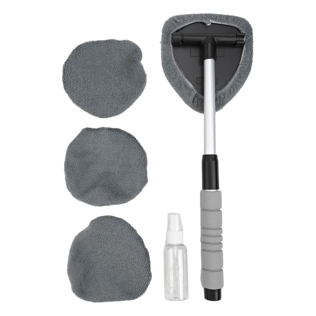 Portable Car Interior Window Cleaner with 3 Extra Rags for Convenient Use
