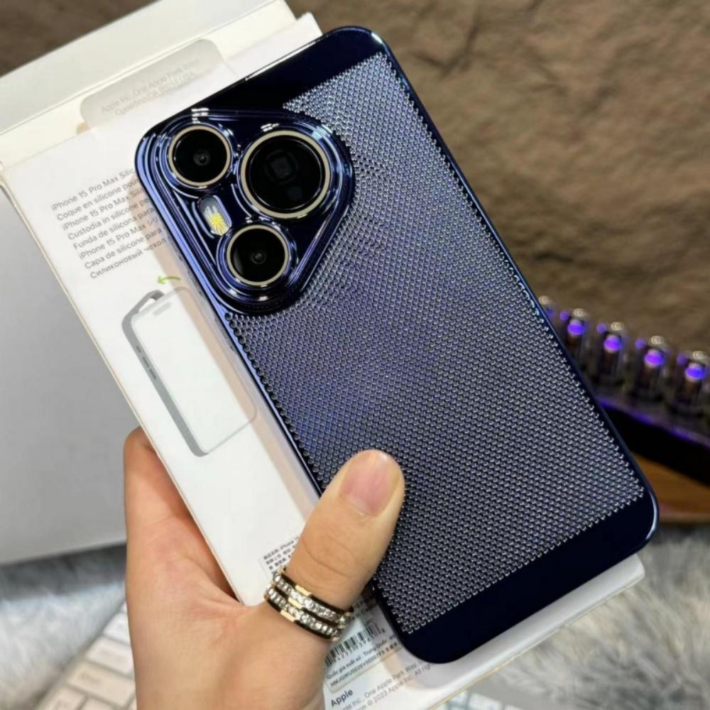 Huawei Pura 80 P80 P70 P60 P50 Pura70 Pro Plus Ultra Cooling Mesh Breathable Cover Luxury Electroplating Glossy Armor Case