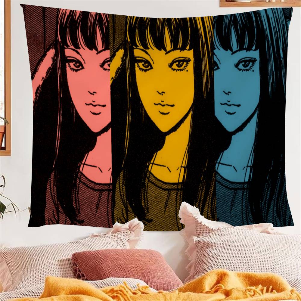 Anime Junji ItoI TomieT Horror Comics Colorful Tapestry Wall Hanging Bohemian Wall Tapestries Mandala Wall Hanging Sheets