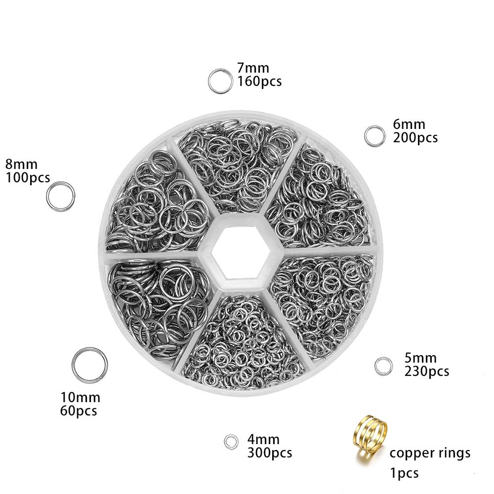 1050pcs Open Jump Rings  4/5/6/7/8/10mm Split Rings Connectors for DIY Necklace Bracelet Jewelry Accessories