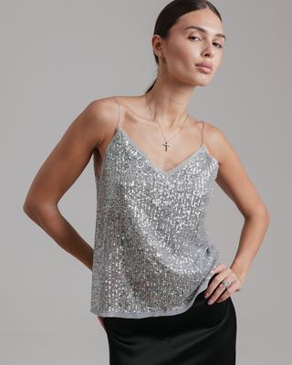 Tílko s flitry Mira Mia 265232 S stříbrné