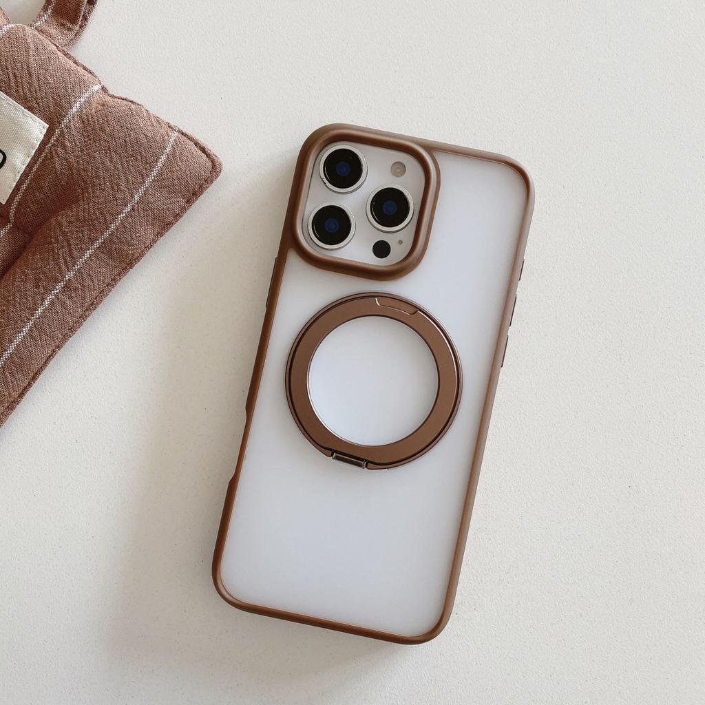 Suitable for Apple 16 Rotating Stand Phone Case, Magnetic Attraction IPhone15ProMax Matte Skin Feel Anti-drop Protective Case