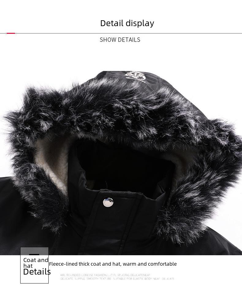 Men's Winter Hooded Cotton Coat with Faux Lambskin – Trendy European & American Casual Jacket