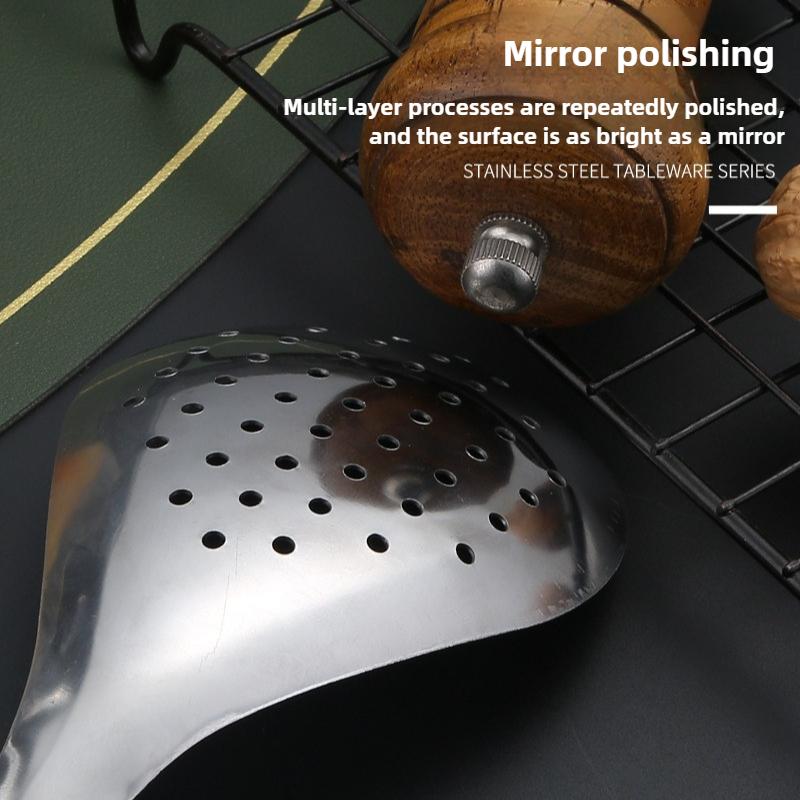 Stainless Steel Peppercorn Leakage Spoon Household Kitchen Fishing Noodle Artifacts Dumplings Noodles Fishing Spoon Draining Deep Frying Leakage Net