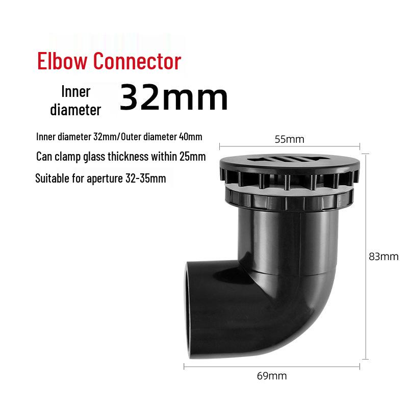 UPVC Fish Tank Plumbing Fittings: Hard Water Pipe Connector & Elbow Tee (Black)