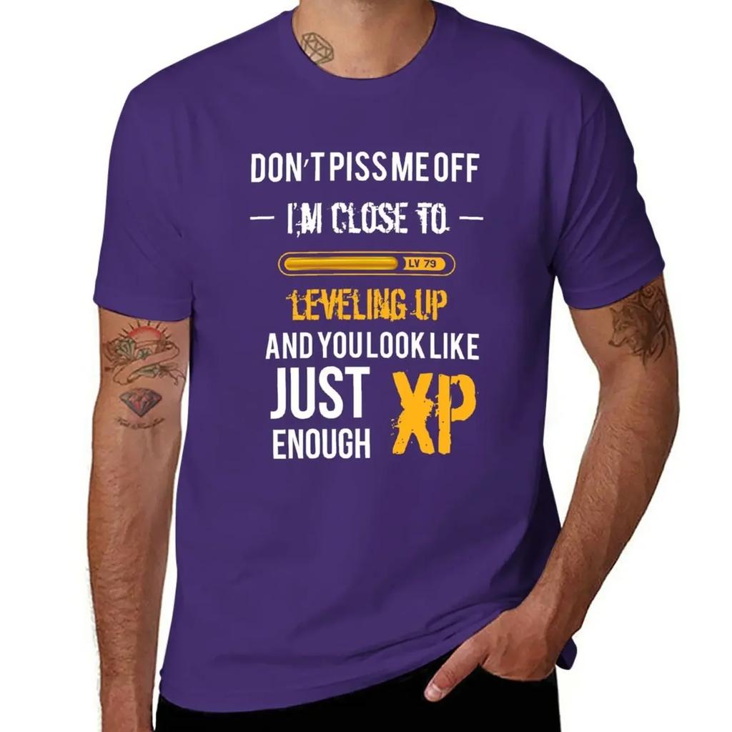 Don't Piss me off, I'm close to leveling up and you look just enough XP - Gaming Shirt T-Shirt quick-drying Blouse mens t shirts