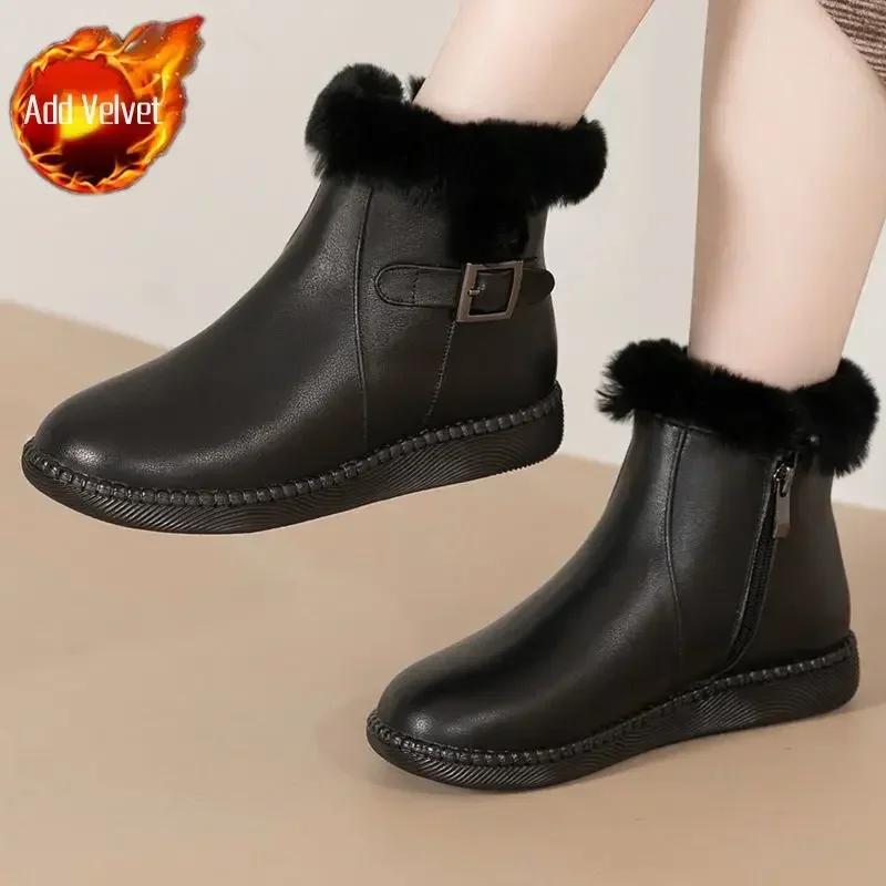 Fashion Tabi Woman Shoes Plus Warm Comfrtable Flat 39 Padded Plush Snow Boots for Women No Slipery Work Designer Luxury Trend 2024 Furry