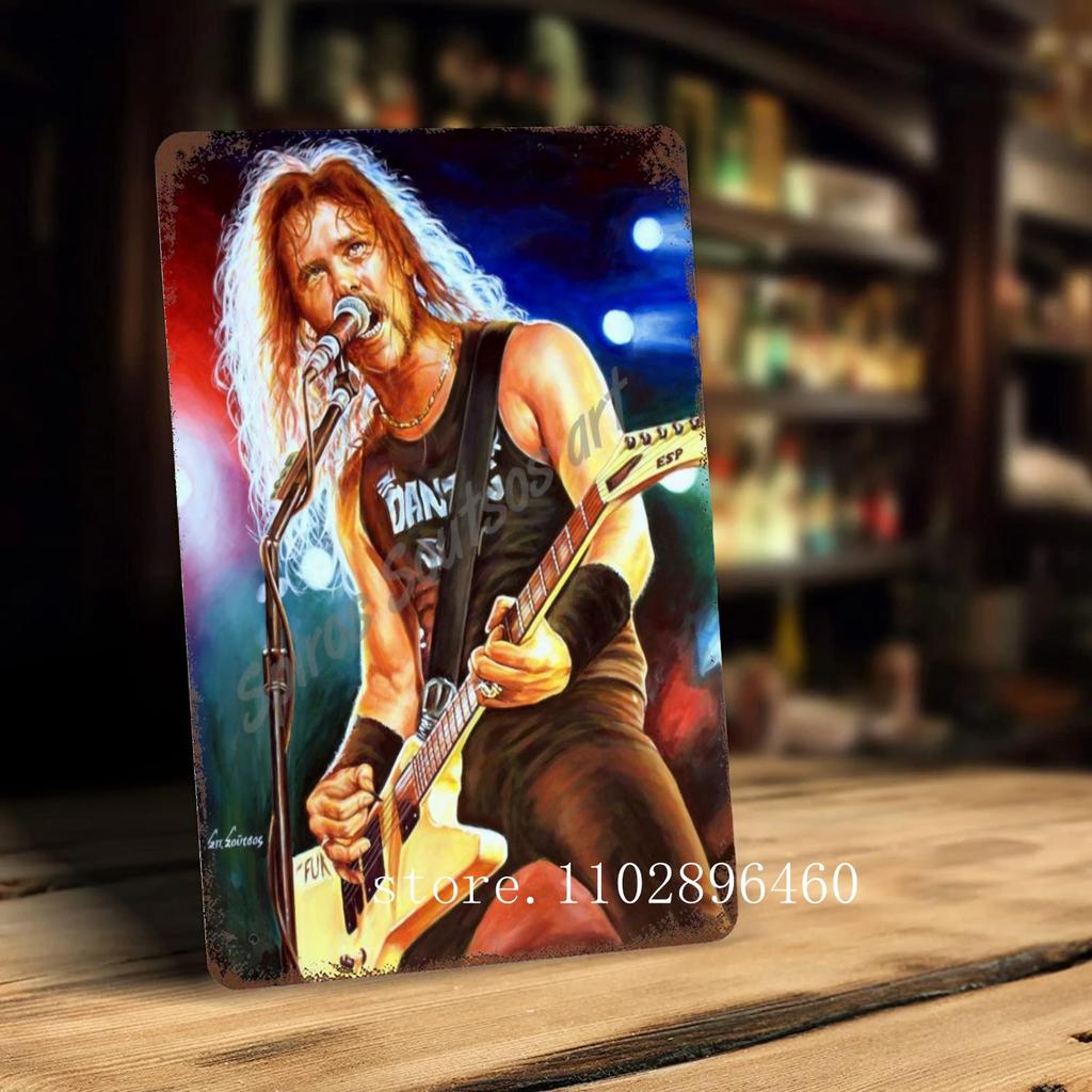 James Hetfield Metal Plaques & Signs Wall Decor Vintage Tin Signs Captain Metal Poster Decor for Bar Pub Club Wall Decoration