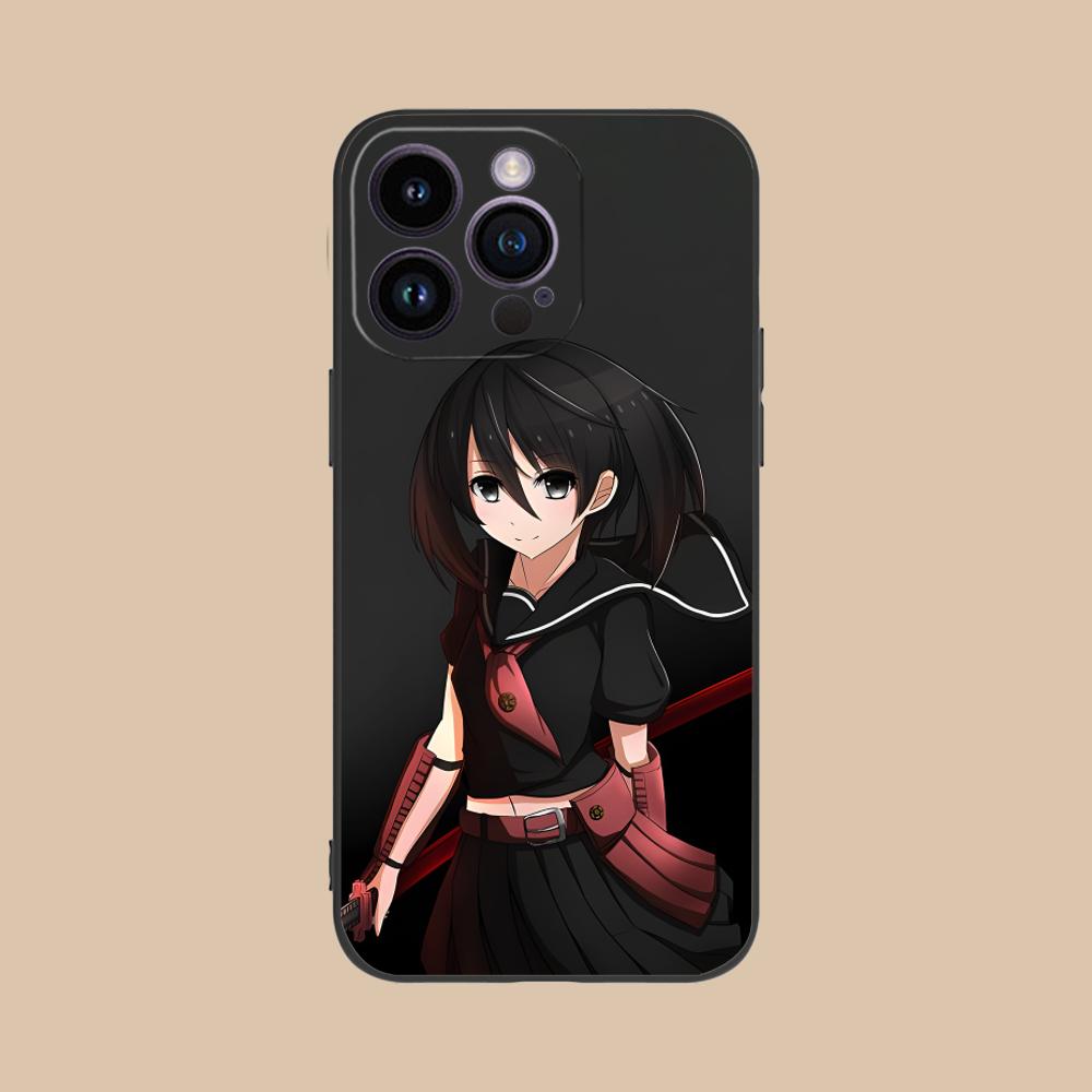 Akame Kurome Matte TPU Mobile Phone Case for iPhone 17 16 15 14 13 12 11 X XR XS 8 7 Air Pro Max Plus Mini Colorful Cover