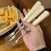 3/6/10pcs 304 Stainless Steel Fruit Fork Dessert Cake Forks Salad Fork For Party Kitchen Tableware