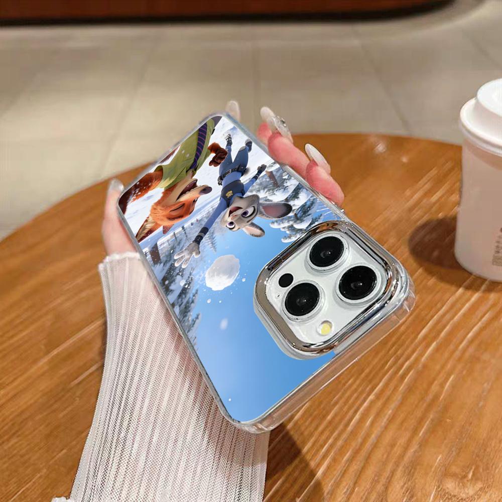 Z-ZootopiaS Nick Judy Phone Case For Iphone 17 16 15 14 13 12 11 Pro Max Xr Air Plus Silicone Cover Silver Hard Shell Cover